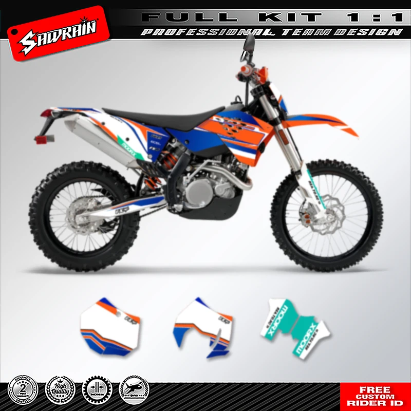 

Sawrain Motorcycle Graphics Backgrounds Decal Stickers Kits for KTM SX SXF 2007 2008 2009 2010 EXC XCW 2008 2009 2010 2011 008