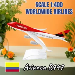 1:400 AVIANCA B747 Diecast Aircraft Replica Scale Boeing Airbus Plane Model Miniature Aviation Figure Children Kid Toy for Boy