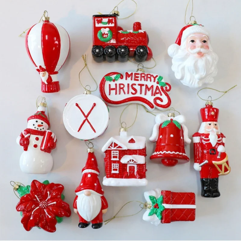 

2Pcs Snowman Santa Christmas Balls Ornaments Xmas Tree Hanging Bauble Pendant Christmas Decor For Home New Year Party Navidad