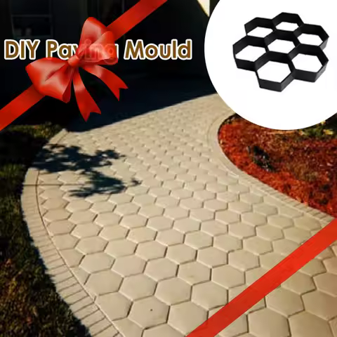 7 Grid Garden Pavement Mold DIY Manually Paving Cement Mould PP Resin Material for Home Garden Yard Resuable Tool