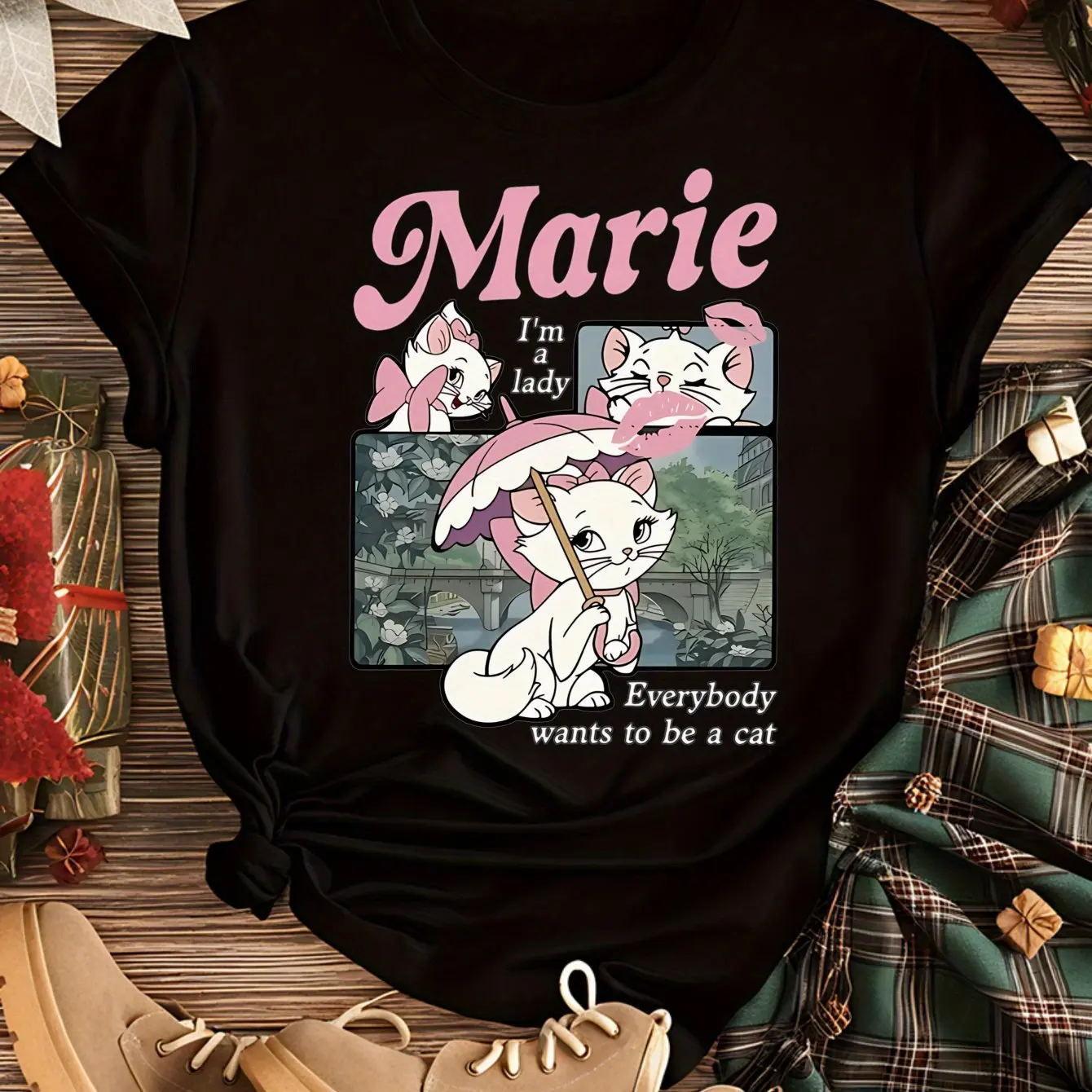 

Женская свободная футболка из чистого хлопка с круглым вырезом Disney Mary, удобная и дышащая, идеально подходит для повседневного отдыха