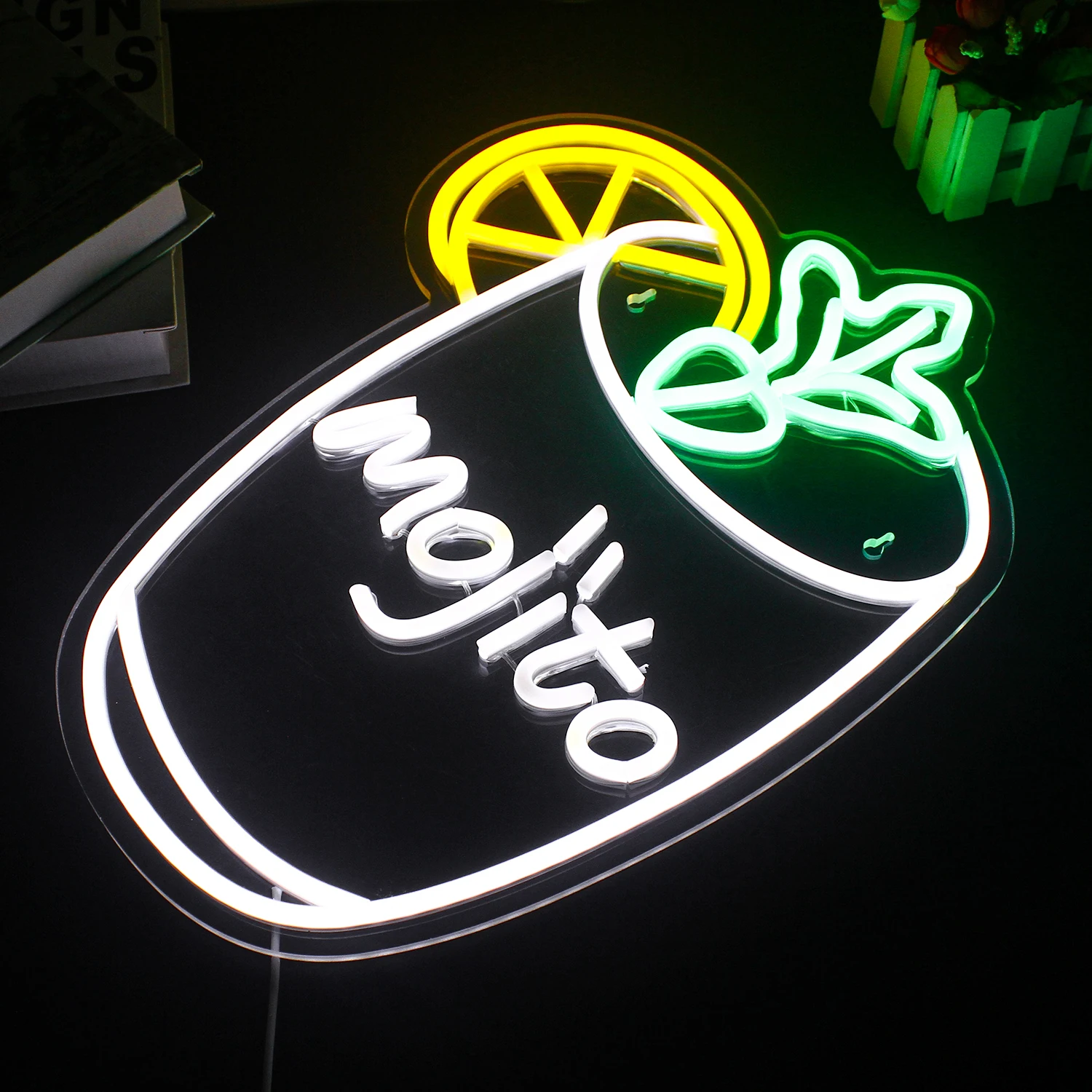 Mojito Neon Borden Opknoping Kamer Decor Home Bars Logo Usb Aangedreven Wandlamp Licht Up Bord Voor Party Slaapkamer Koffiebar Led Verlichting