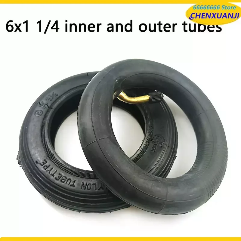 

6pcs inner tyre 6X1 1/4 Tire with Inner Tube fits many gas electric scooters and e-Bike 6 inch A-Folding Bike 6 X 11/4 tyre