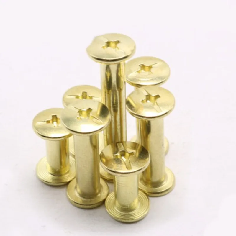 5-10sets M5x4/5-100mm Golden Silver Leather Bag Belt Photo Scrapbook Album Book Post Binding Screw Chicago Screw Nail Rivet Bolt