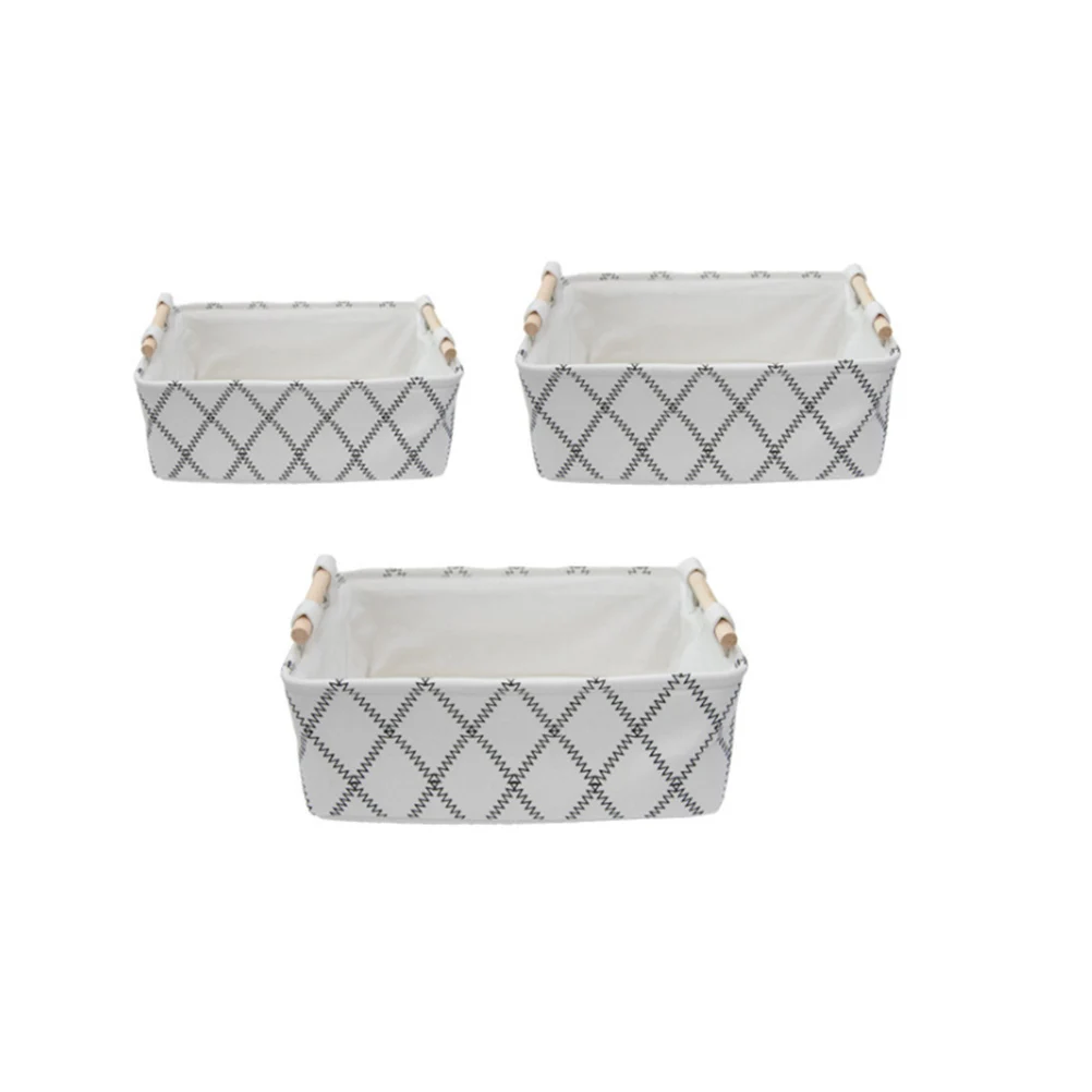 

1Pcs Portable Fabric Desktop Storage Basket Large Capacity Snack Organizer Storage Box Small White Black Snack Basket