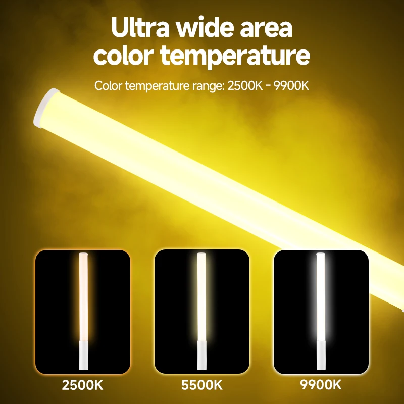 Miaotu Handheld RGB Colorful Stick Light with Desktop Stand Handheld LED Light Wand CRI 95+ 2500K-9000K Photography Studio Light