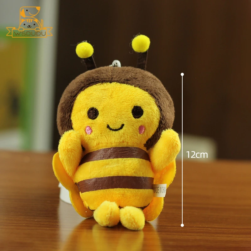 النحل أفخم المفاتيح الكرتون محشوة ألعاب حيوانات مع سبيكة سلسلة حقيبة سحر لطيف صغير نحل العسل كيرينغ الديكور الاطفال الكبار هدية