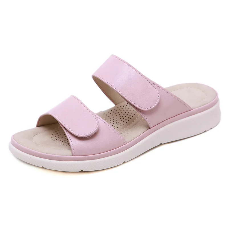 YAERNI  Summer Shoes Women Sandals Soft Flat Women Beach Sandals Summer Ladies Shoes Pink Black