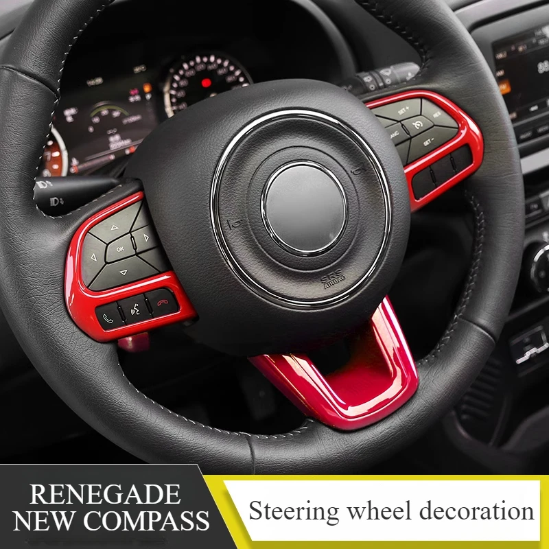 

Suitable For Jeep New Compass Renegade Interior Modification Steering Wheel Buttons Decorative Accessories Modification Supplies