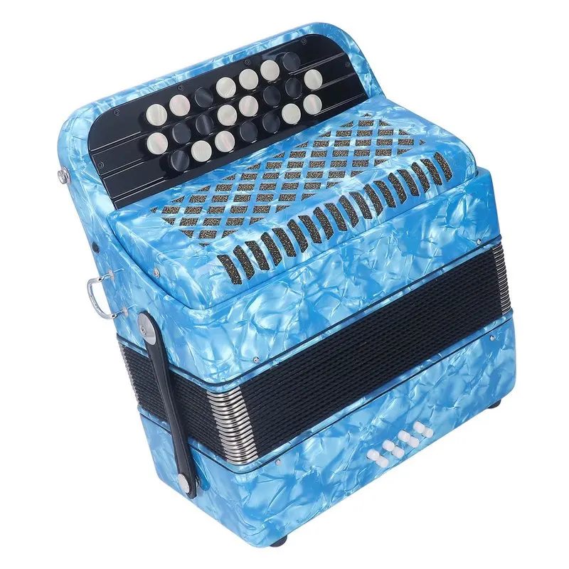 22 Key 8 Bass Accordion Professional Anti Slip Sensitive Button Accordion Musical Instrument with Strap