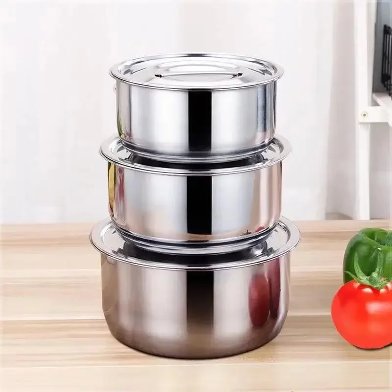 3pcs Stainless Steel Soup pot With Lid Stock Pot Set Kitchenware Stew Pot Cooking Tools Cookware Kitchen Accessories для кухни