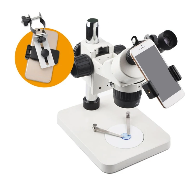 Telescopio per microscopio con supporto per staffa a clip per adattatore universale per telefono cellulare