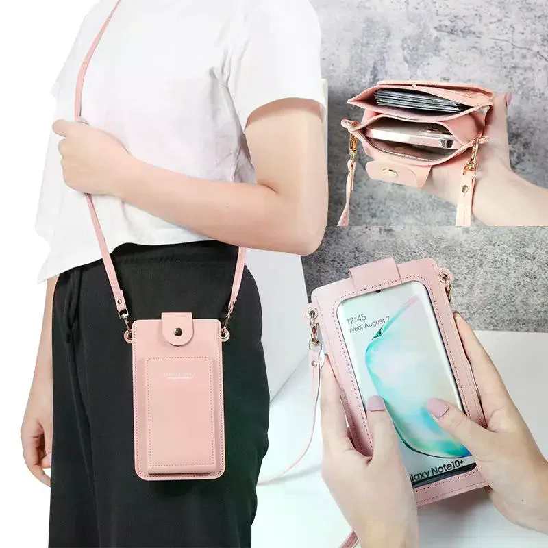 

Women Bags Soft Leather Wallets Touch Screen Cell Phone Purse Crossbody Shoulder Strap Handbag For Female Cheap Women's Bags