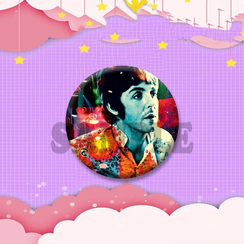 Rockband The B-Beatles Münzbroschen George Harrison Abzeichen Runde Plastikbroschen für Rucksack, Schuhe, Schmuck, Sammlerstücke, Geschenke – Detail 5