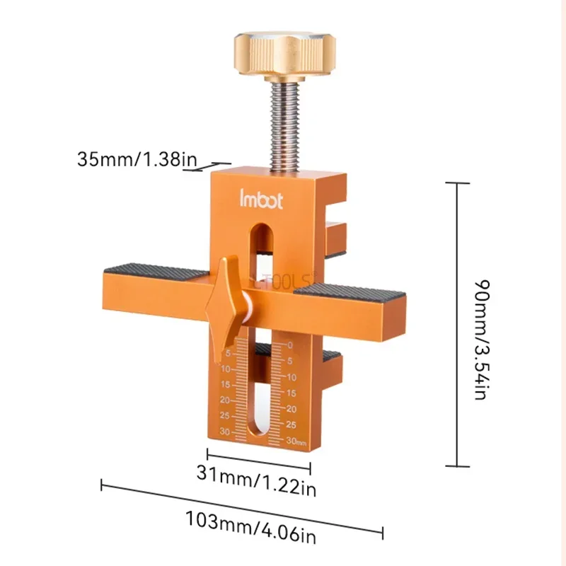 Woodworking Cabinet Door Installation Jig,Cabinet Closet Door Quick Positioning Tool, Aluminum Adjustable Clamping Range 7-40mm