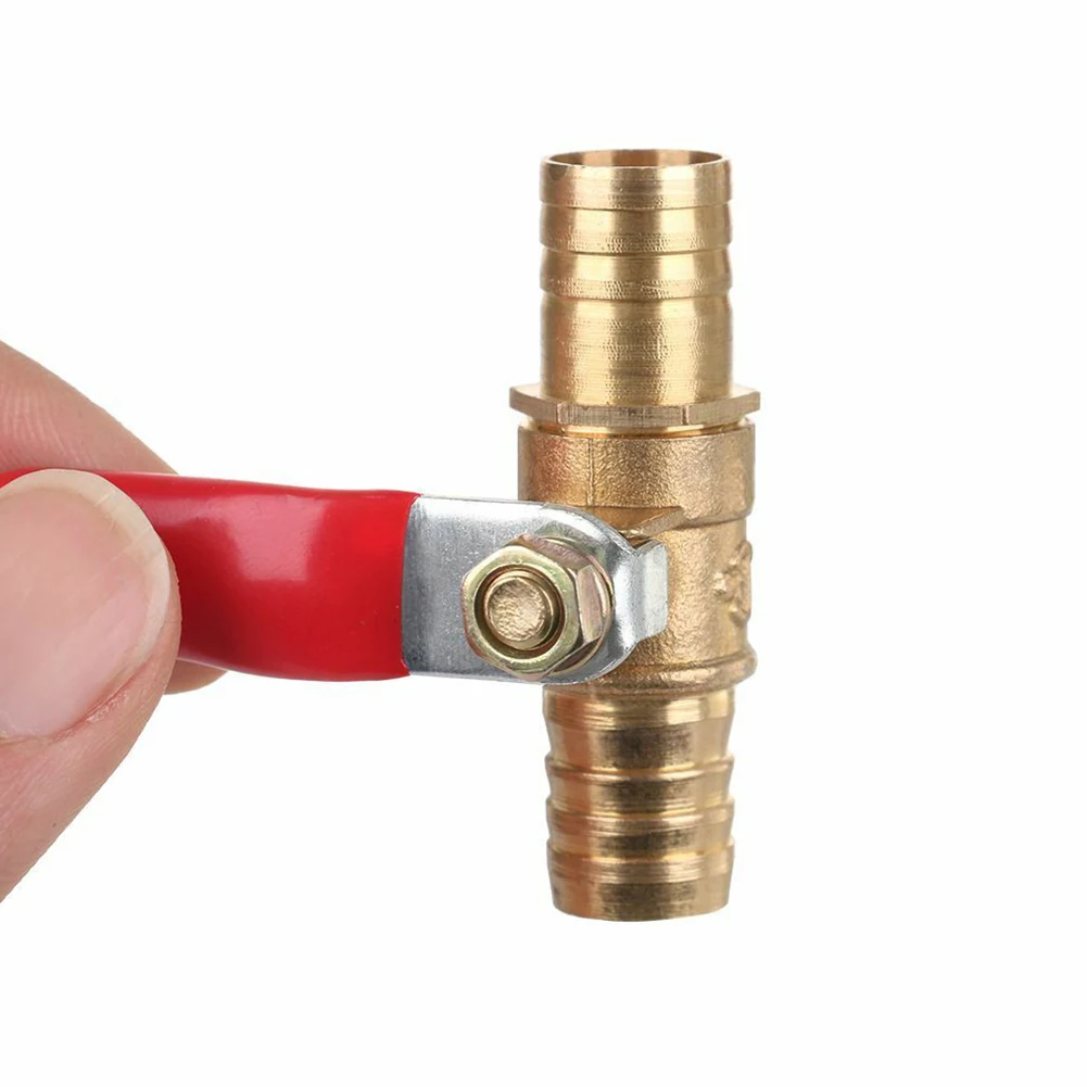 6mm-12mm Brass Small Ball Valve Shutoff Ball Valve Hose Barb Inline Water Oil Air Gas-Fuel Line Small Ball Valve Connector