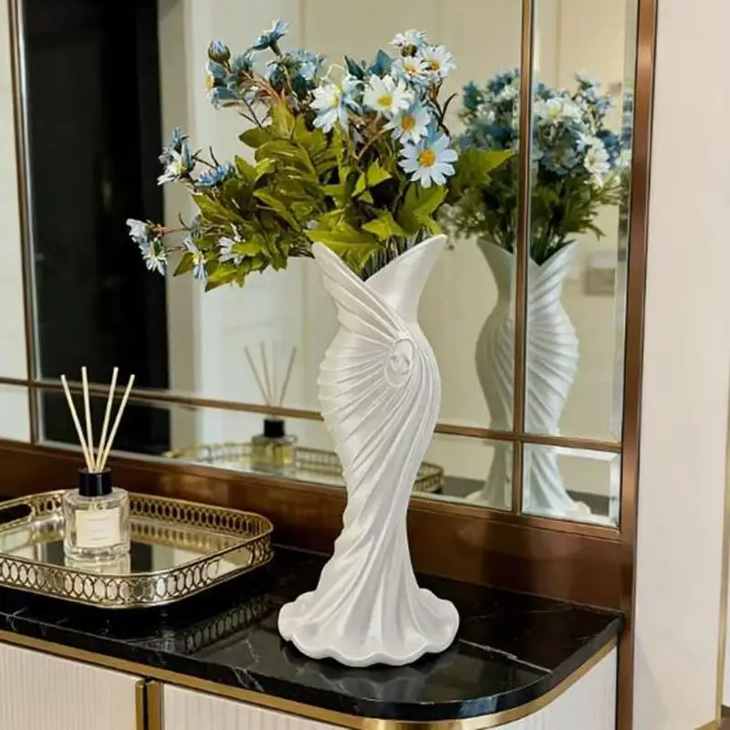 Elegant Dress Shape Plastic Vase Modern Flower Floral Decor Mouth Simple Stylish Container Wedding