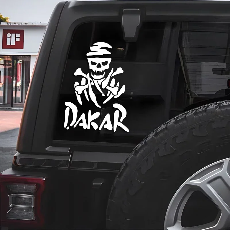 Dakar Skull Frame Stickers - Creative-Funny Vinyl Decals for Cars Trucks Motorcycles - Durable Laptop Wall Art Gift view 3