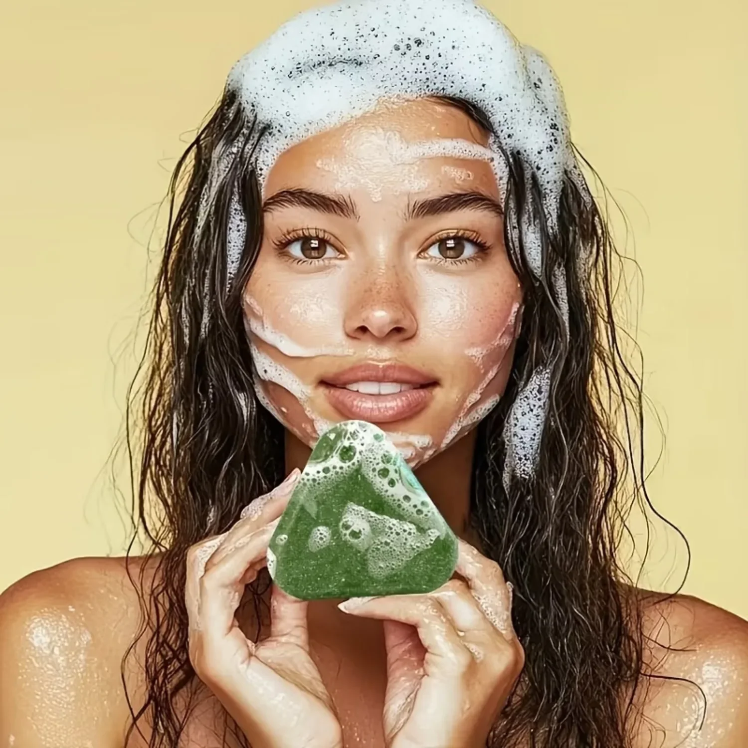 Usma Grass & Arborvitae Hair Shampoo Bar 120g, Improves Hair Loss from Late Nights, Oil Control & Volumizing 3-in-1
