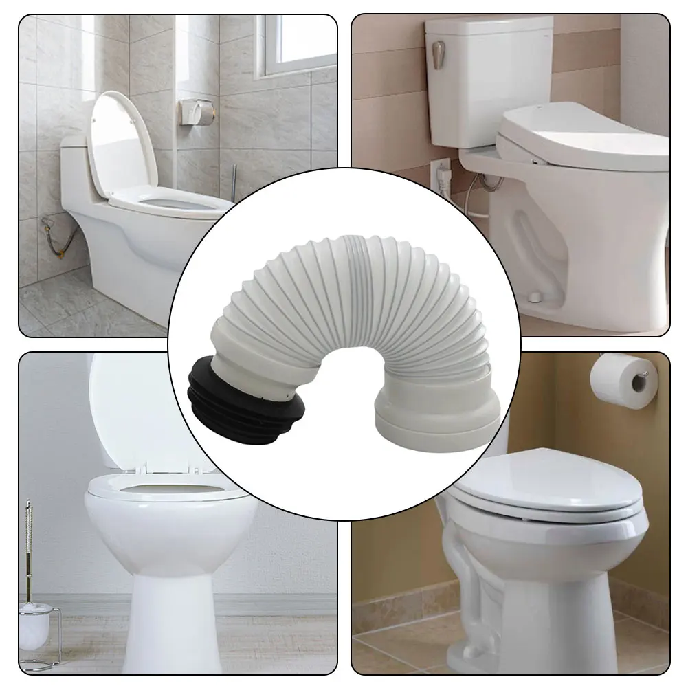 PP Drain Pipe for Toilet with Steel Wire Reinforcement Telescopic Flexible Design 250mm to 500mm Sewage Connecting Pipe