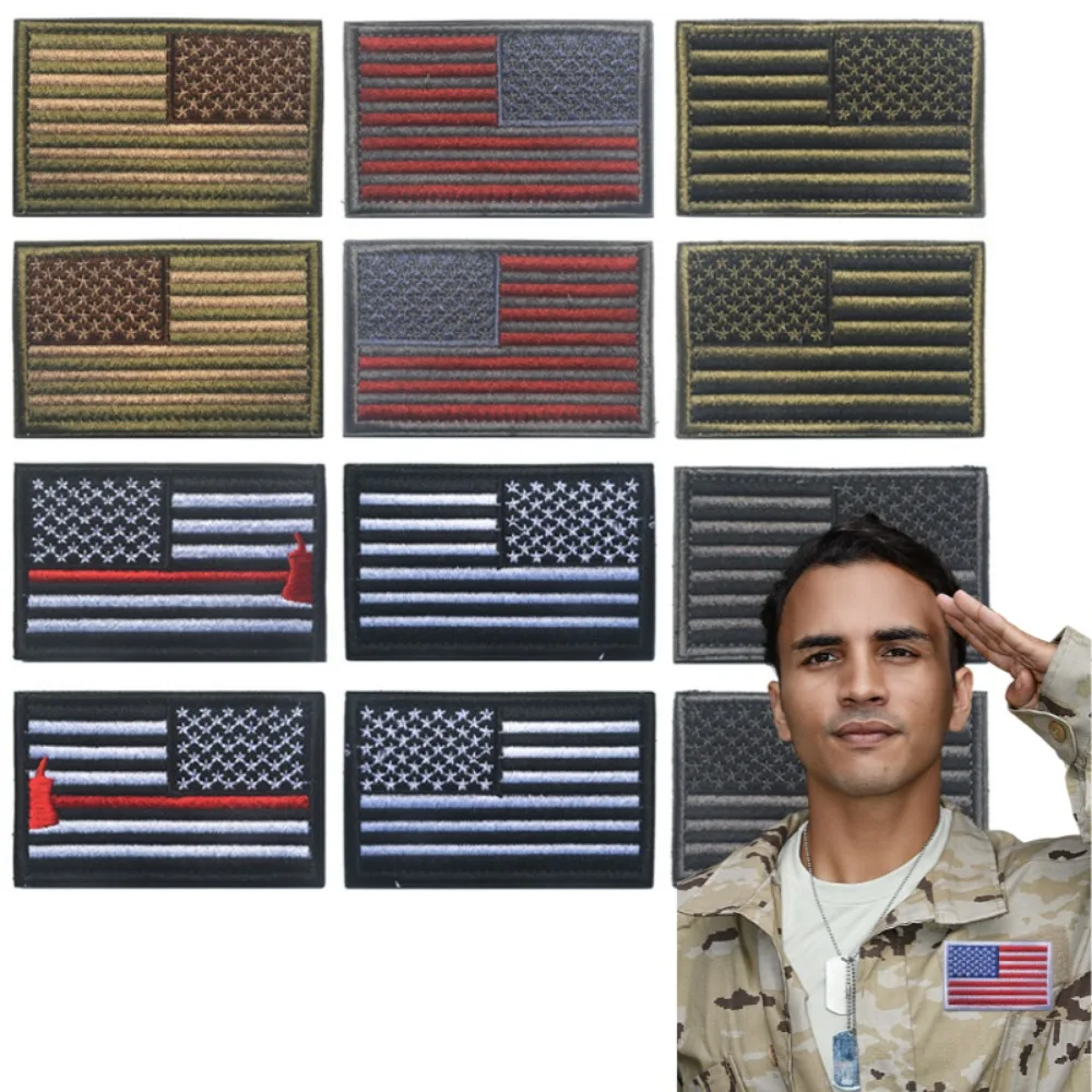 

Hero's Pride Tactical American Flag Patches Embroidered USA Uniform Emblem Patch - Hook and Loop Designed Multicolored USA Flag