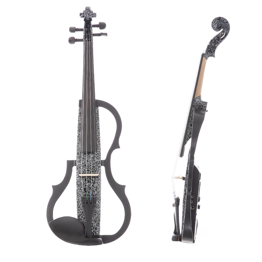 

Kinglos Professional Electric Violin With Maple Back Ebony Brazil Wood Bow