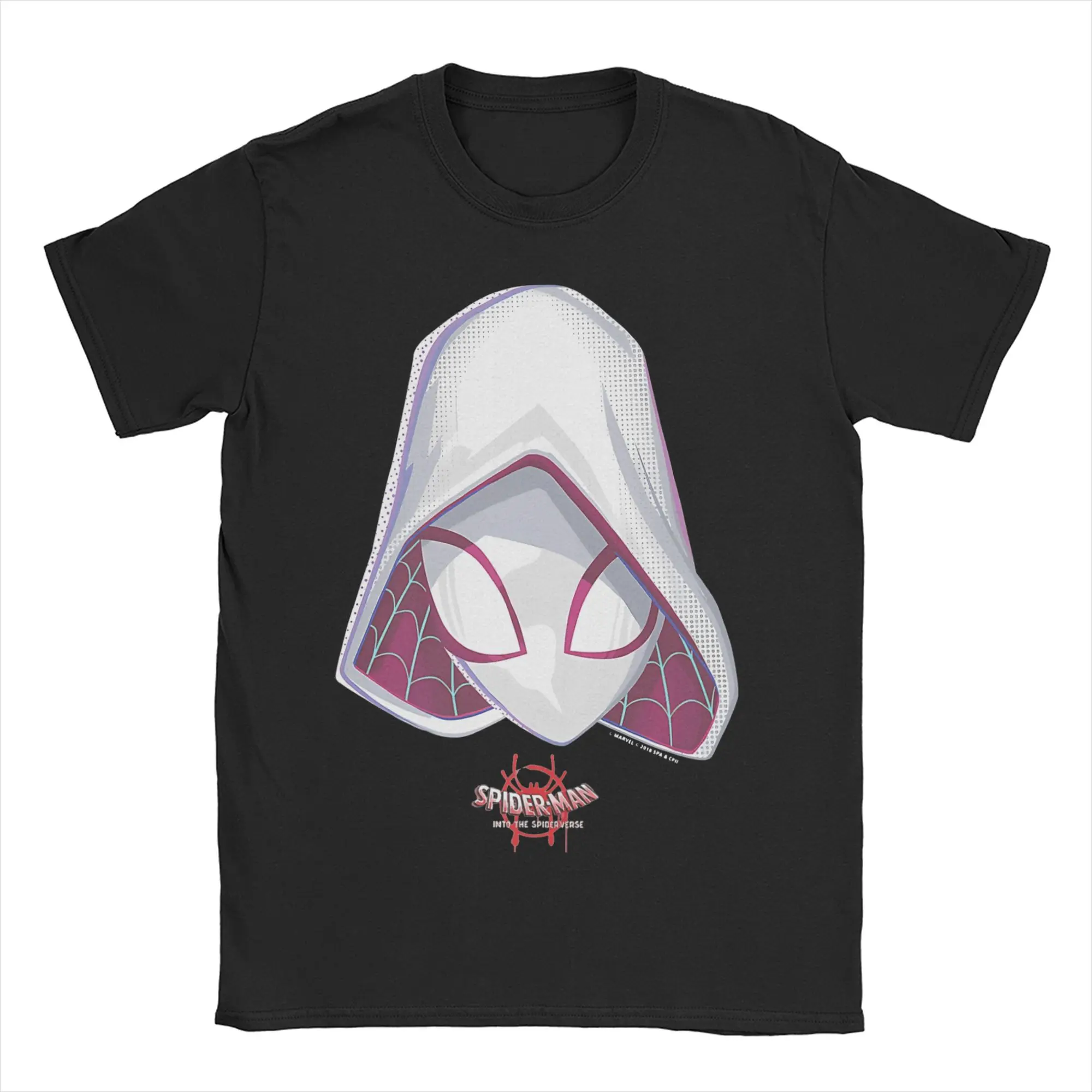 Mens Womens Spider-Gwen Spiderverse Mask  Shirt 100% Cotton Printed T-Shirt  Clothing Outfits