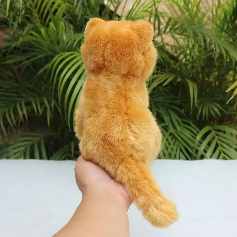 new soft plush cat toy high quality yellow cat doll christmas gift about 20cm w2537