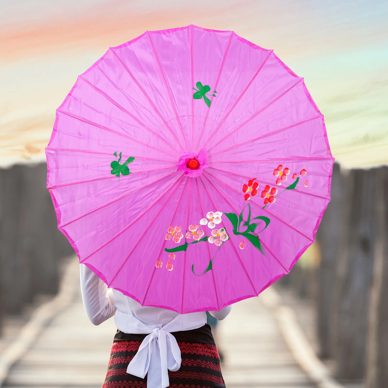 

Dance Flower Umbrella Silk Oilpaper Decorative Umbrellas Party Prop Dancing Performance Photoshoot Traditional Crafts Bamboo H