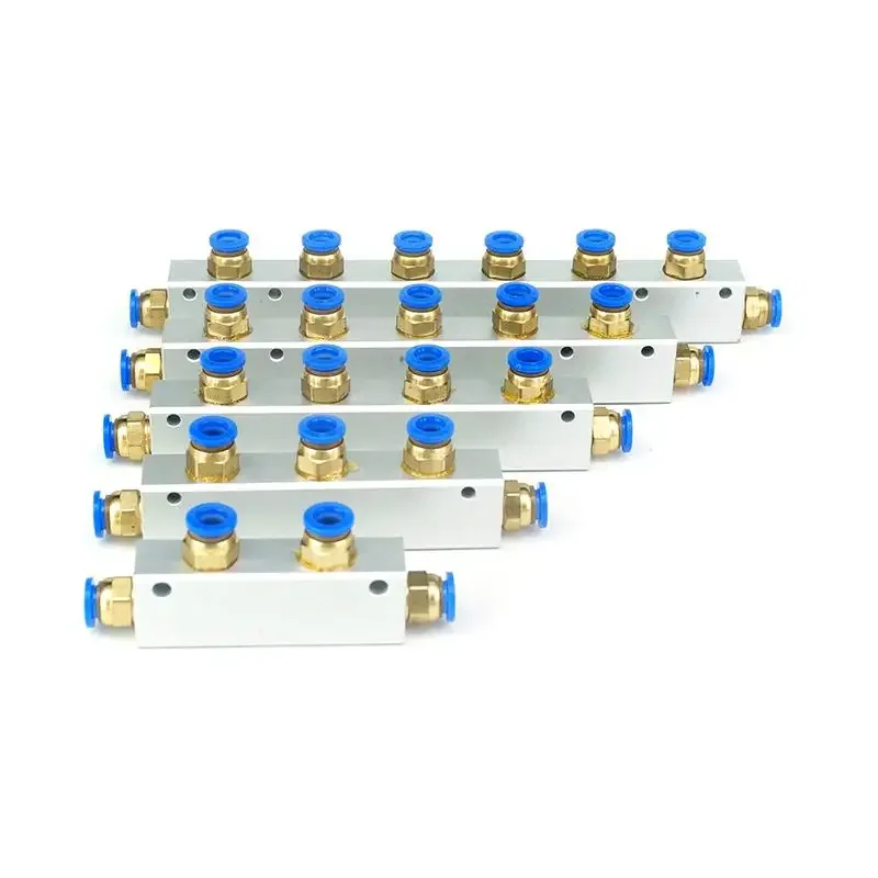 Pushfit 8mm 2/3/4/5/6/7/8/9/10 Ways Pneumatic Air Manifold Block Splitter 20x25mm With Couplers