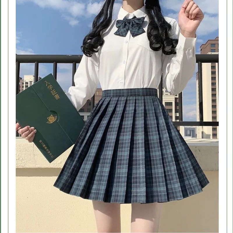 hayoo Winter Womans Mini Skirts Harajuku japan jk Style uniform Cute Kawaii For Girls High Waist Skirts Plaid Pleated Skirt suit