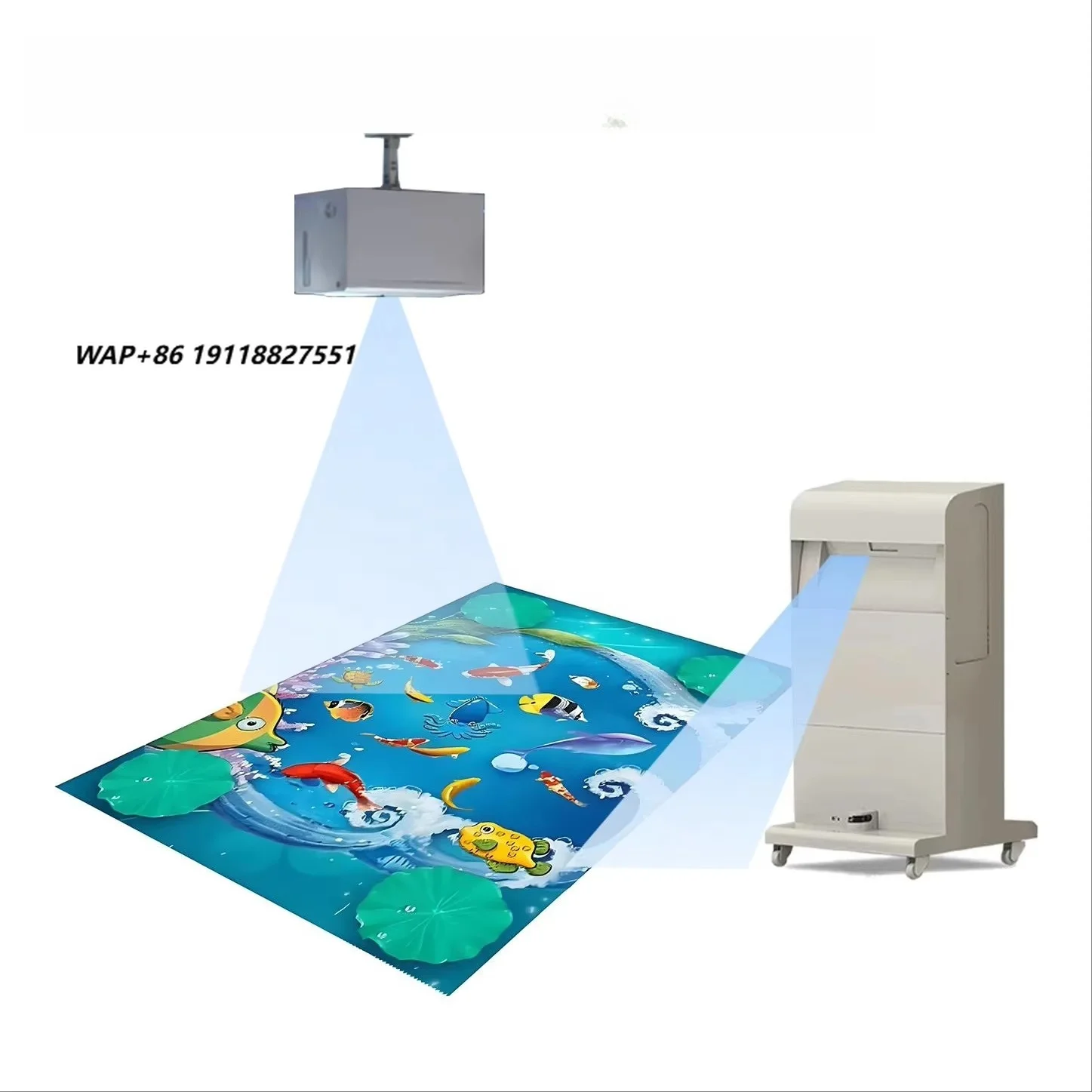 

Interactive Floor Projection System 3D Hologram IR All-in-one Floor Projector Game for Kids Play Holographic Advertising Stand