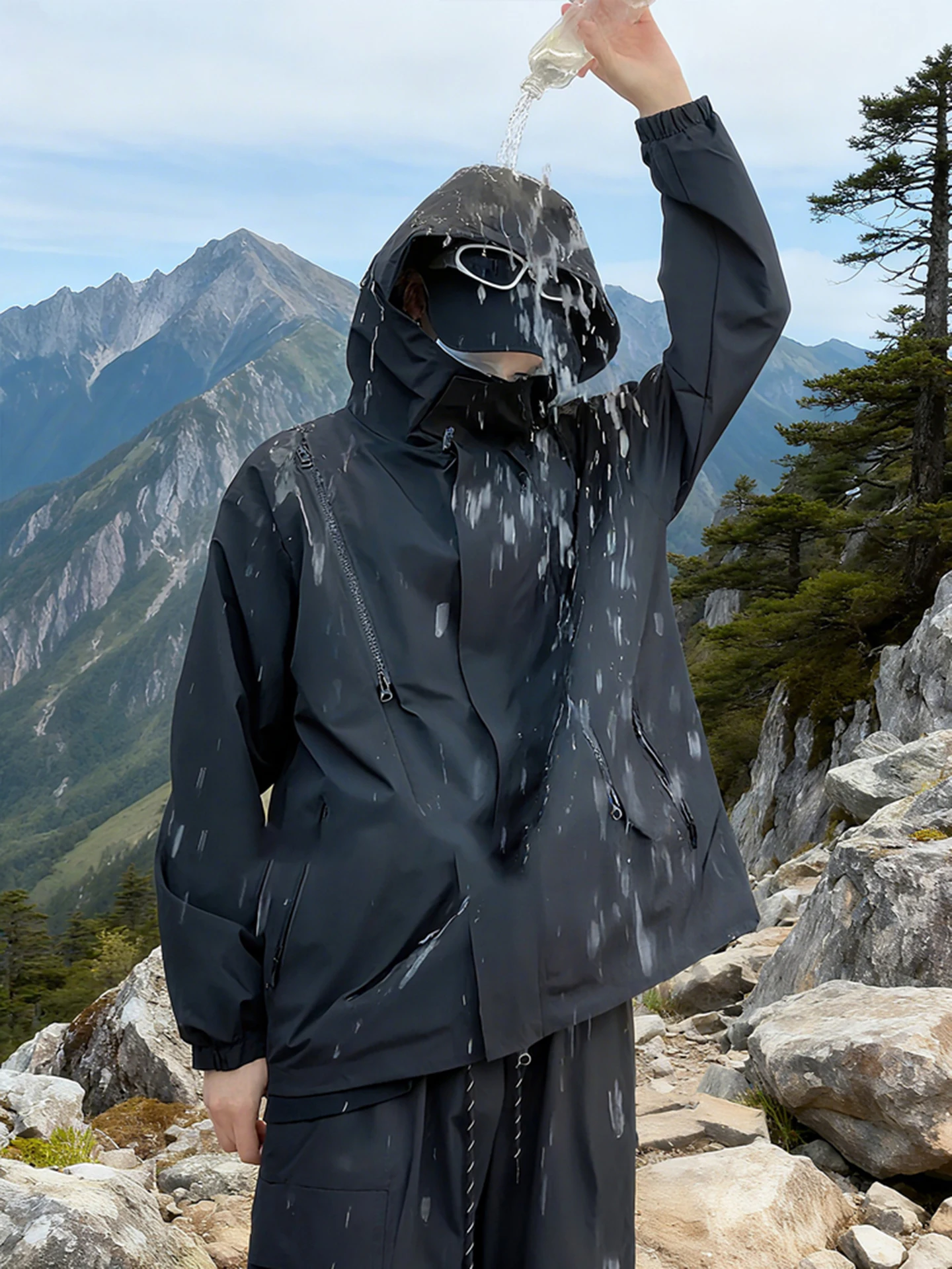 

Outdoor Windproof Waterproof Men's Jaet Autumn Sport Climbing Suit Coat Couple Workwear Jaet Loose Fit Polyester Fabric