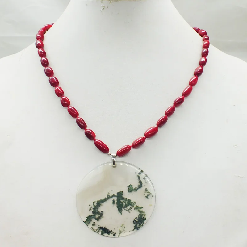 Valentine's Day  Gift  necklace  pendant    Red Sea coral necklace pendant  18"