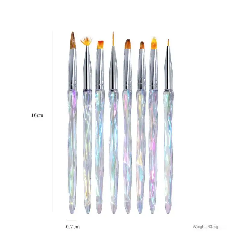 /Set Aurora Acryl Nail Art Schilderij Pennen Voor Nail Design Zachte Slanke Borstel Gradiënt Gel Tekening Kwast