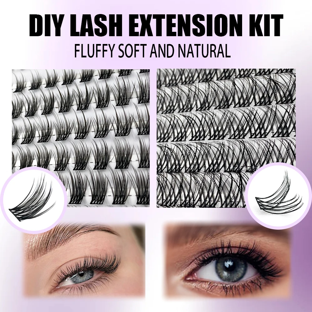 1/box 120 Bundles Mink Eyelashes 3D Individual DIY Russia eyelash extension 10 Rows Mix Cluster Eyelash Makeup tools wholesale