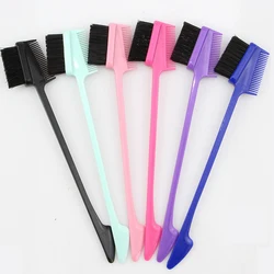 5Pcs Random Color Edge Brush Comb Vendor Double Sided 3 in 1 Edge Control Brush For Baby Hair Salon Beauty Tools Hairbrush