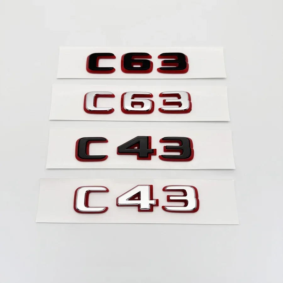 2024 New style Two tone Letters Numbers Emblem C43 C63 C63s for Mercedes Benz AMG Car Fender Trunk Rear W205 W206 Logo Sticker