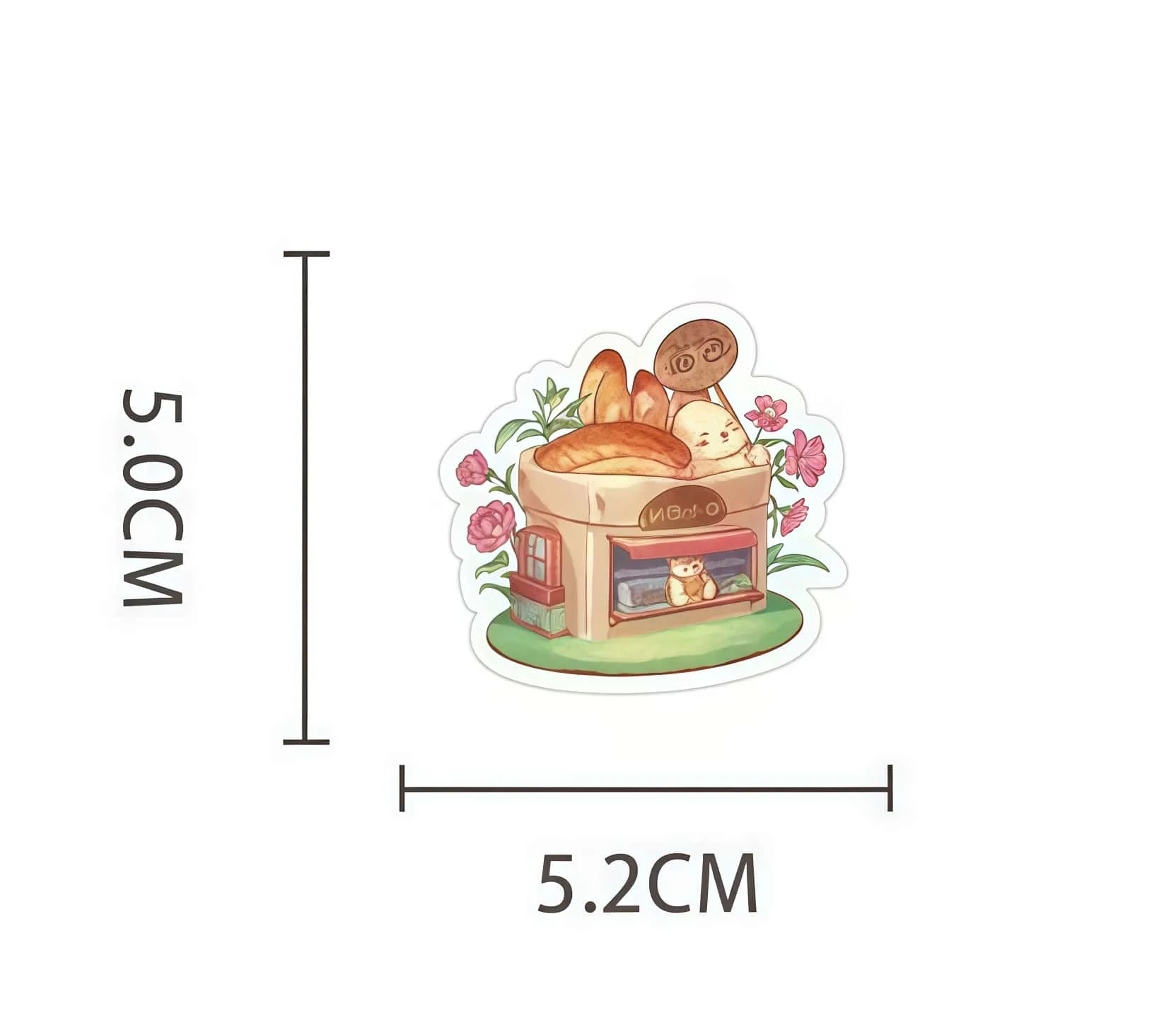 60 قطعة من ملصقات متجر الحيوانات اللطيفة، ومتجر الرسوم المتحركة Kawaii وشارات المقهى لديكور المجلة وسجل القصاصات