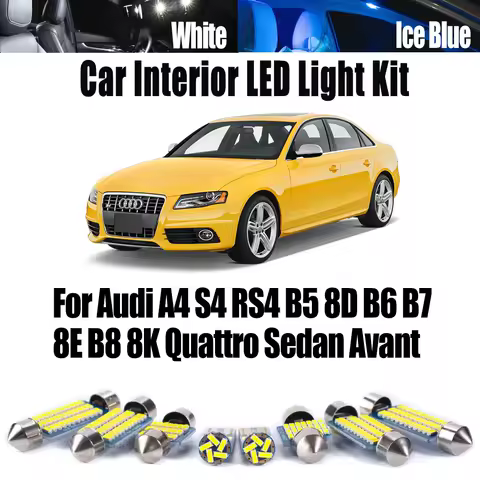 Canbus LED Interior Map Dome Light For Audi A4 S4 RS4 B5 8D B6 B7 8E B8 8K Quattro Sedan Avant Ceiling Bulb Kit Car Accessories