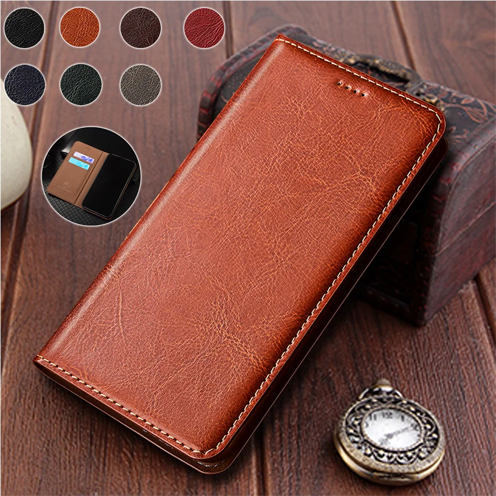 

Crazy Horse Genuine Leather Flip Case For OPPO Reno 11 11F 12 12F 13 13F 14 14F 15 4G 5G Phone Cover Card Cases Scratch Proof
