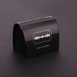 Dispensador de cuchillas para barbería, estuche de almacenamiento de eliminación de maquinilla de afeitar, caja de reciclaje de salón, contenedor de almacenamiento de seguridad usado