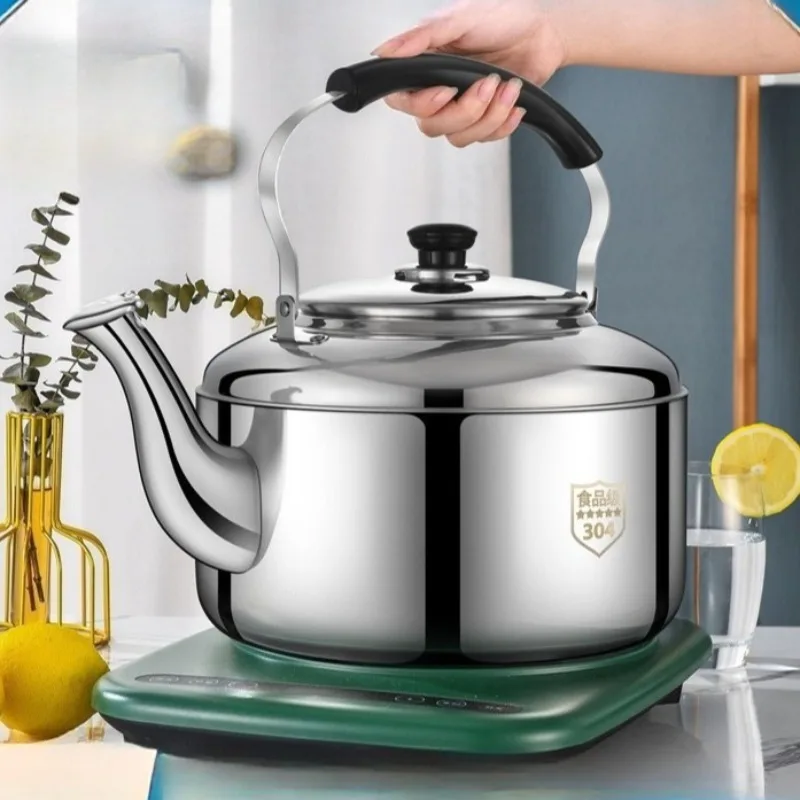 

304 Stainless Steel Sound Kettle Home Whistle Kettle 5-10 Liter Huge Capacity Water Pot Induction Cooker Open Flame Universal