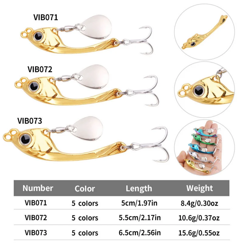 Xuanyue trembledVIBLure Bait New Model Fishing Bait Long Casting Micro Spinner Sequin Bass Bait