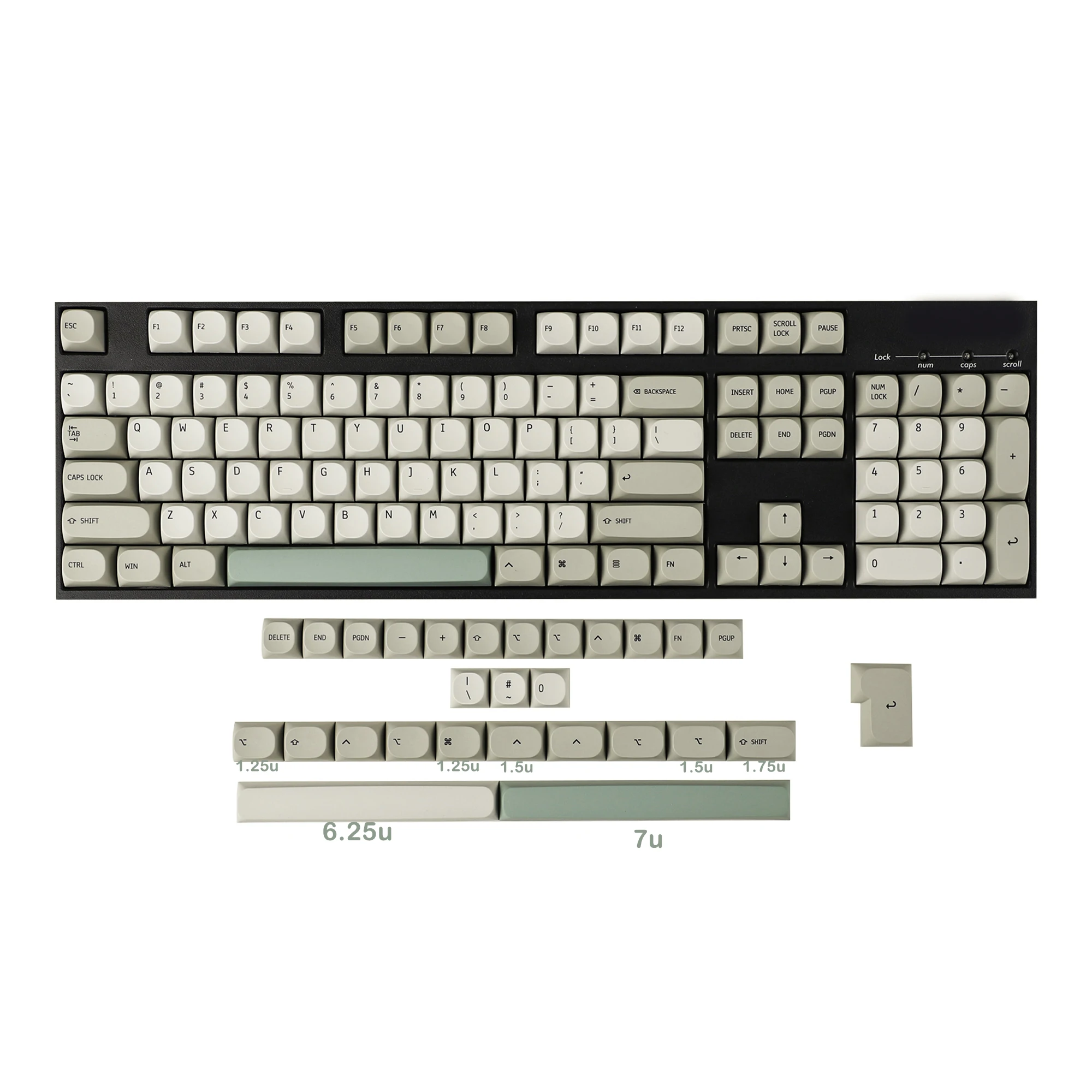 125 MA Dye Sub 9009 Retro PBT Keycap For MX Mechanical Keyboard Filco 104 TKL 61 KBD75 Kira96 YMD96 GK64 Tada68 ID80