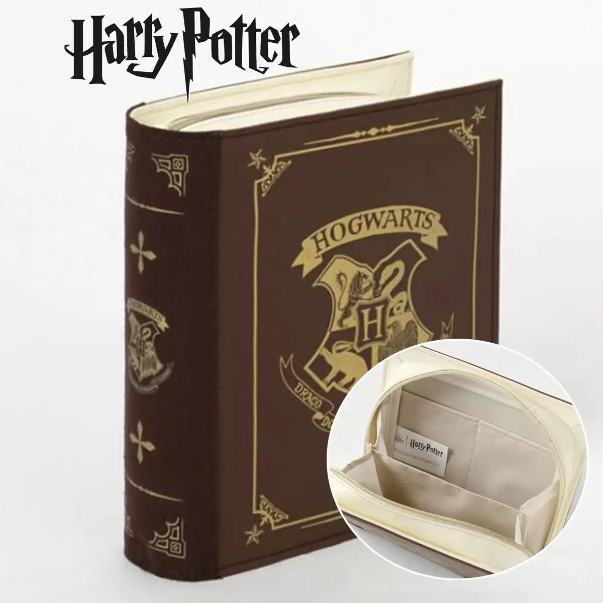 Hogwarts Book Shaped Storage Bag Harries Potter Makeup Storage Bag Pencil Case Party Decoration Gift for Girlfriend