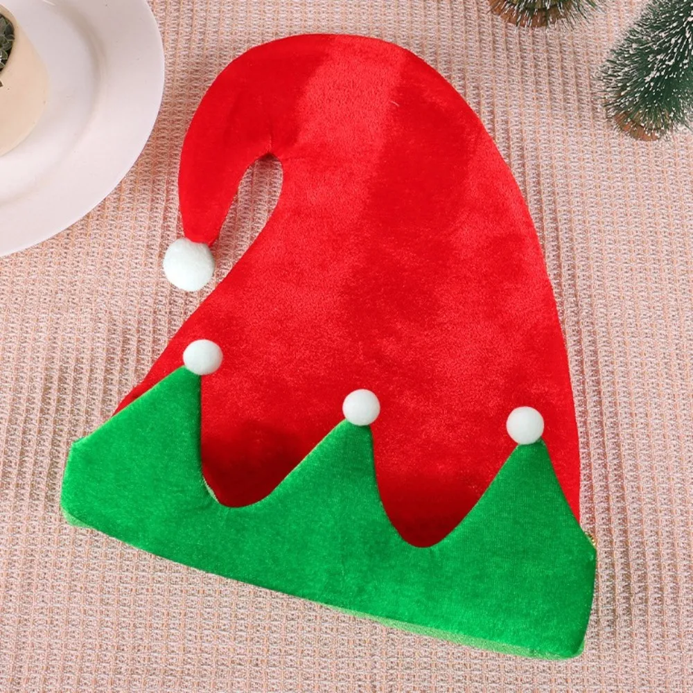 New Creative Ball Stripe Xmas Cap Soft Party Supplies Red Santa Elf Hat New Year Christmas Xmas Outdoor Christmas Hat