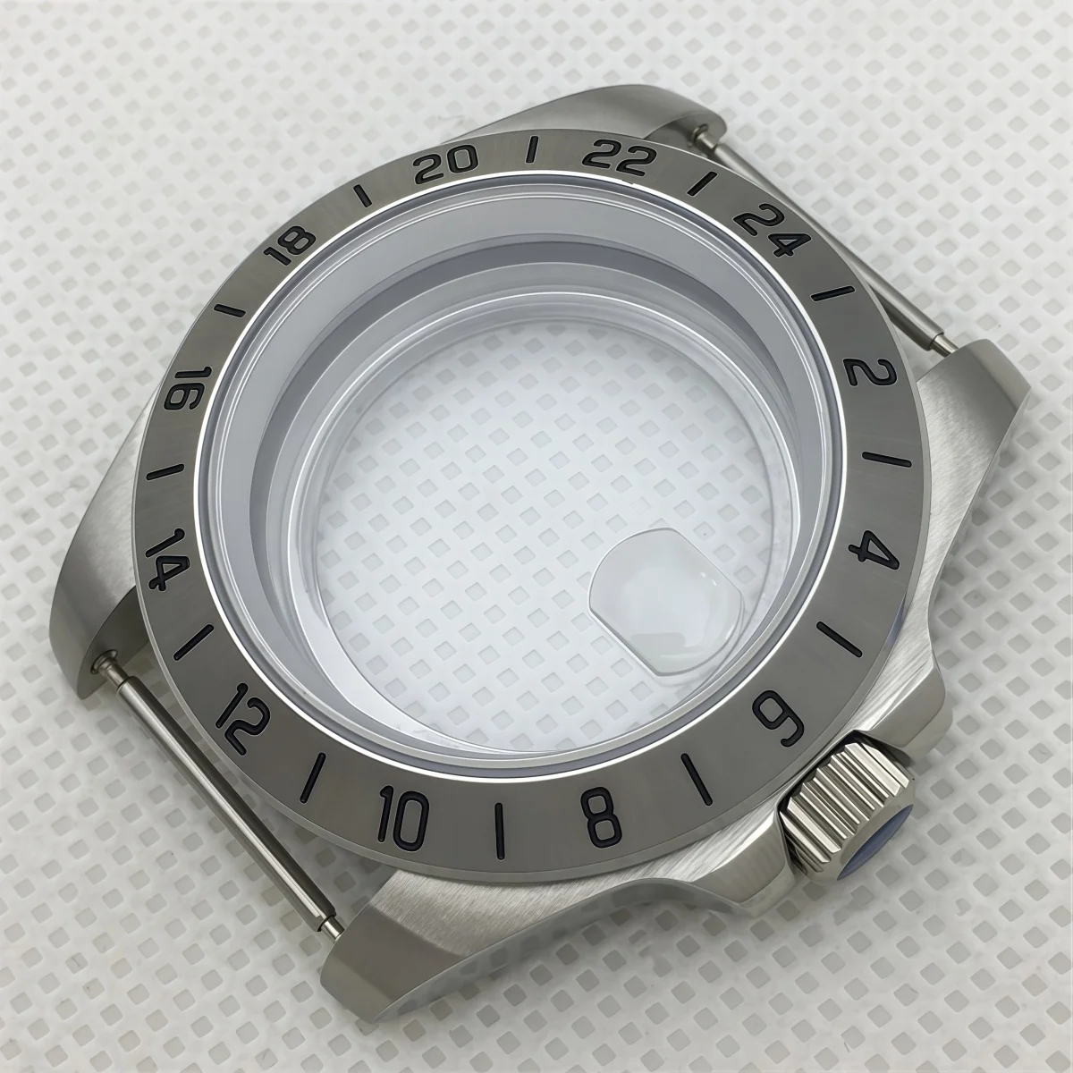 40mm Silver Watch Case, Sapphire Crystal, Fixed Bezel, Water Resistant, Fits NH34 NH35 NH36 ETA2824 PT5000 Movement Parts