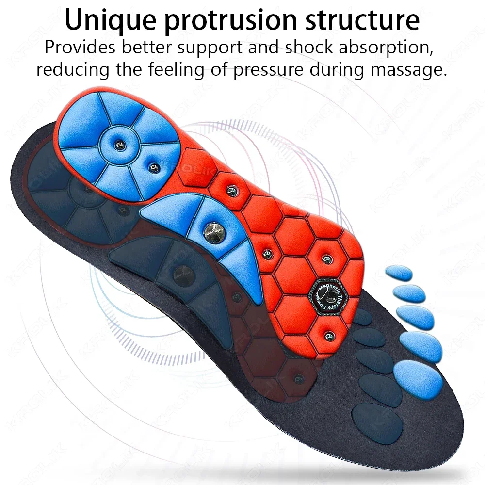 1 Pair Magnetic Insoles Massage Inserts Massage Shoes Inserts Footwear Insoles For Men Women Breathable Orthopedic Shoes Inserts image 4