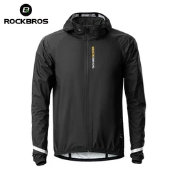 ROCKBROS Impermeabile Giacca impermeabile da ciclismo Cappotto antipioggia leggero da moto Giacca a vento da esterno con cappuccio riflettente traspirante